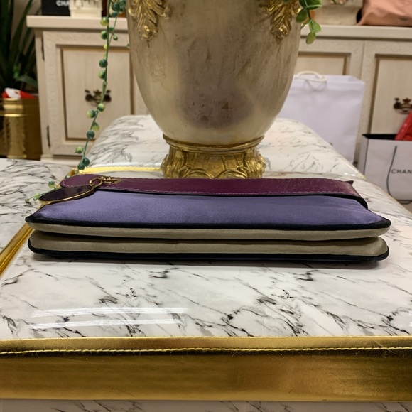 Stella McCartney Purple Satin Clutch Bag - Picture 7 of 16